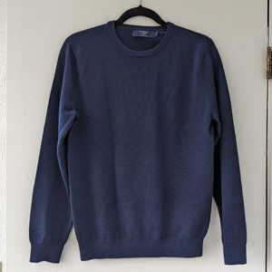 100% Merino Wool Navy Blue J Crew Crewneck Sweater